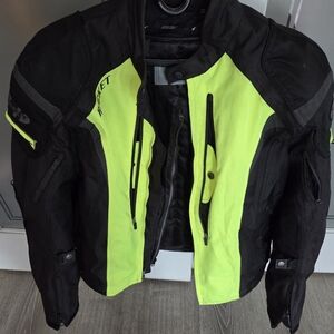Joe Rocket Large High-Vis Black and Neon Yellow Motorcycle Jacket